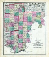 Ohio County Map - Gallia, Jackson, Lawrence, Meigs, Vinton, Fayette County 1875